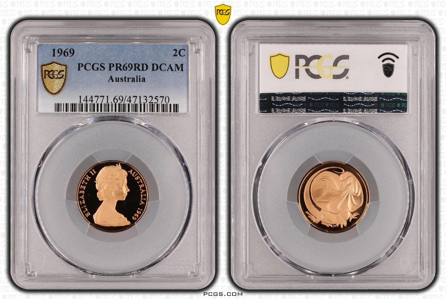 Elizabeth II, Two Cent, 1969, PCGS PR69DCAM