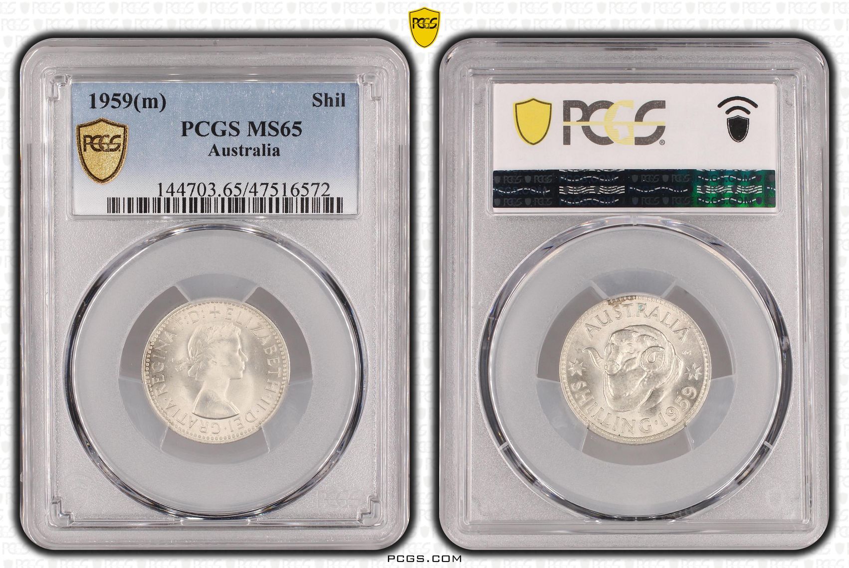 Elizabeth II, Shilling, 1959(m), PCGS MS65