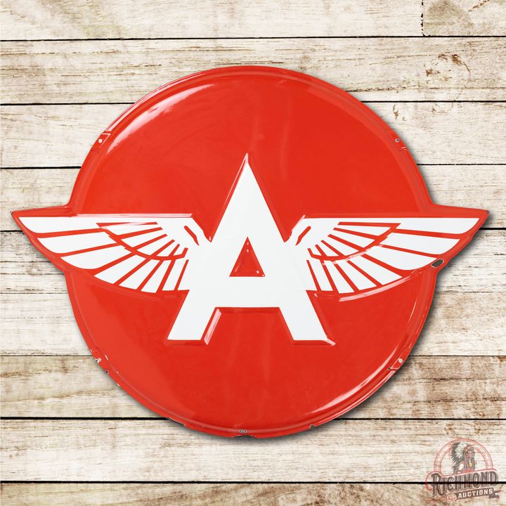 Flying A Logo Single Sided Porcelain Button Sign TAC 9+
