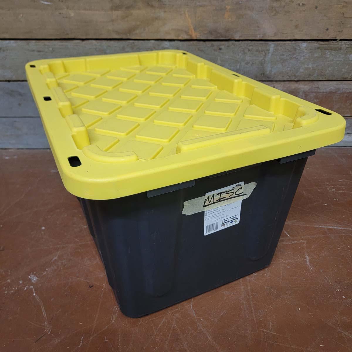 Sold at Auction: Four 27 gallon tough storage boxes with lids