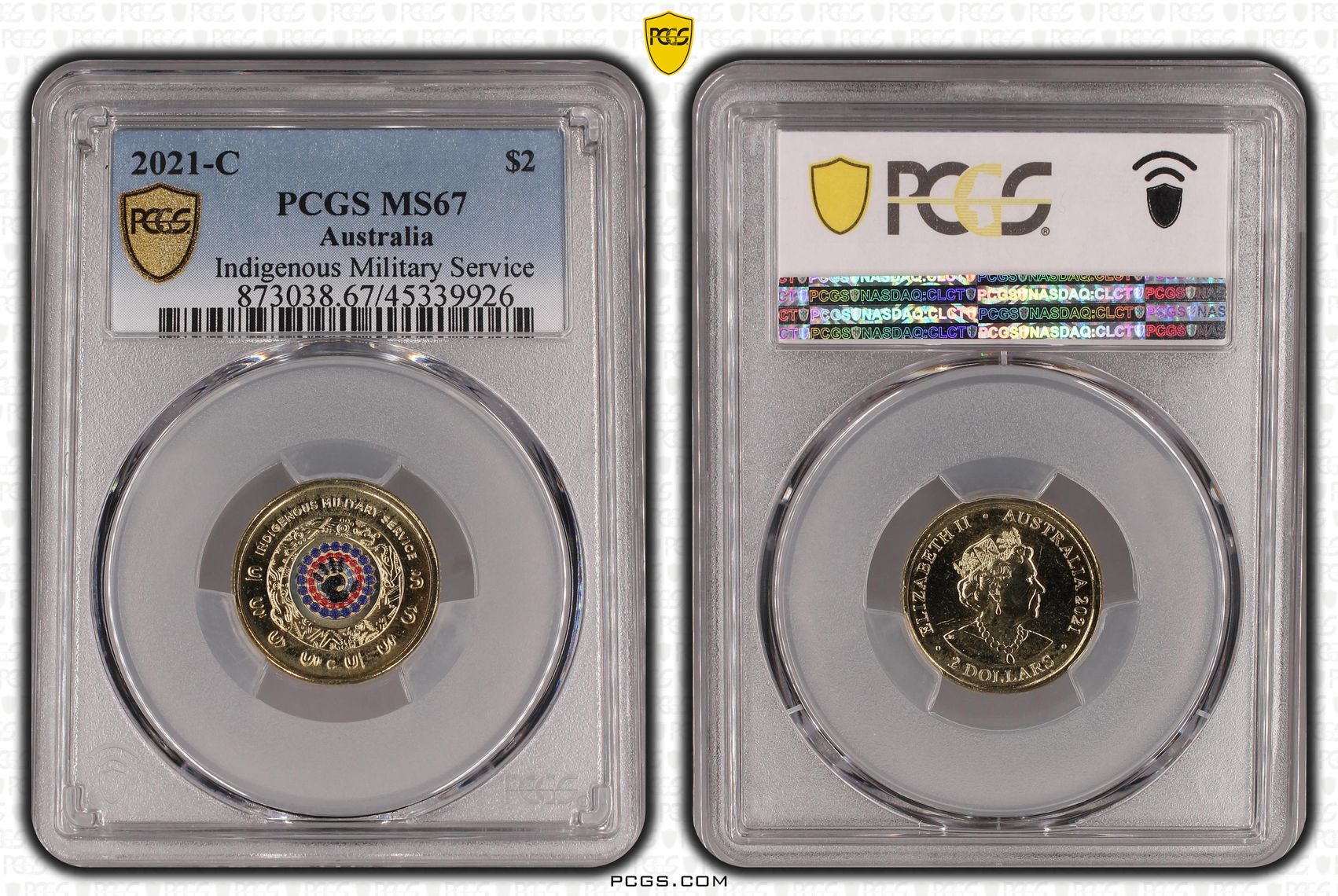 Elizabeth II, Indigenous Military Service - Colorized , Two Dollar, 2021-C, PCGS MS67