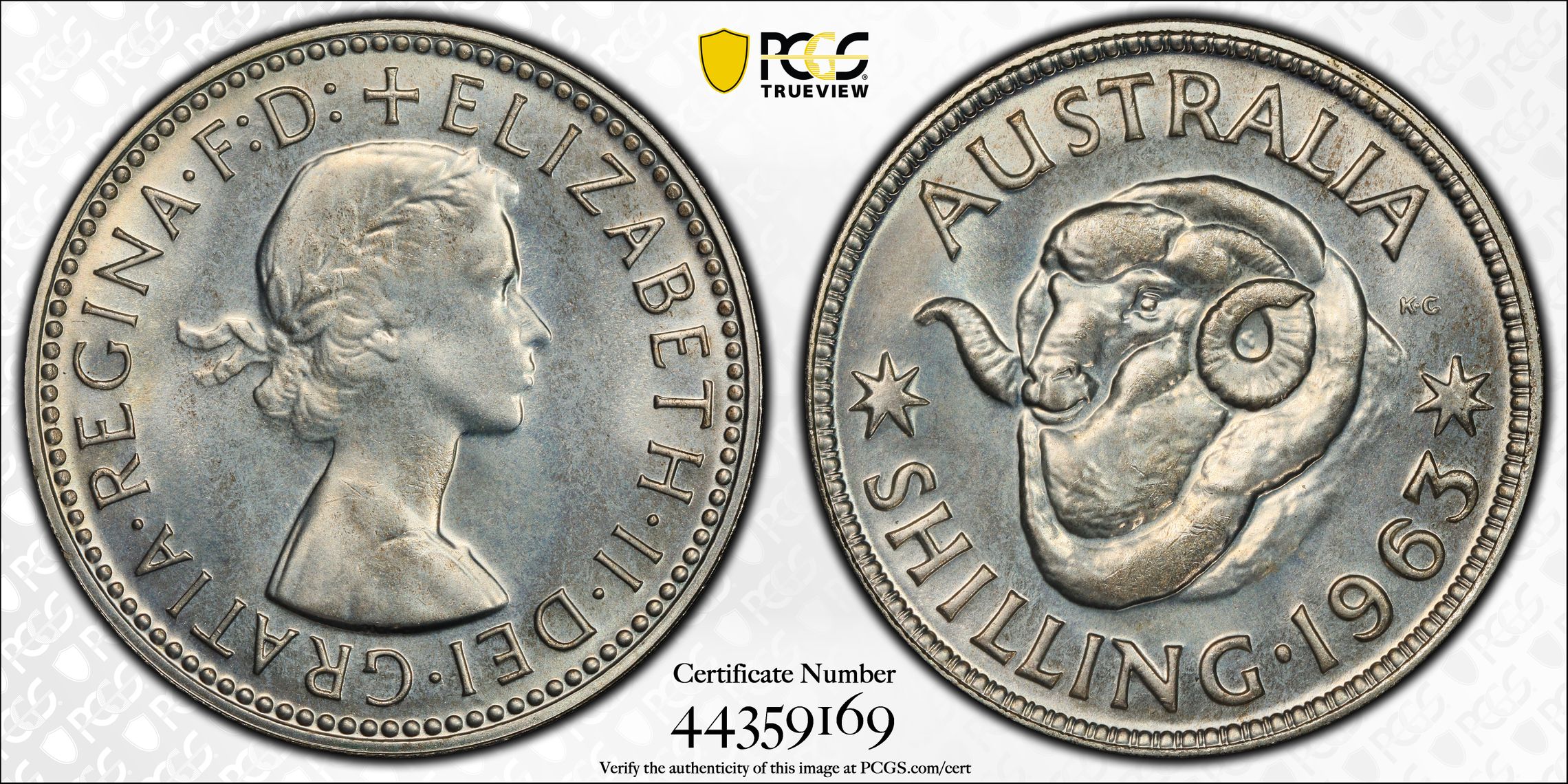 1963(m) Australia Shilling PCGS - PR67 -169