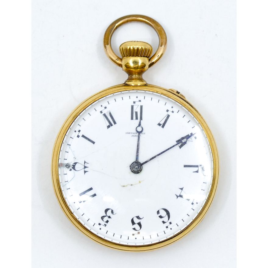 Antique 18k Sortais Fils French Pocket Watch 34mm Case