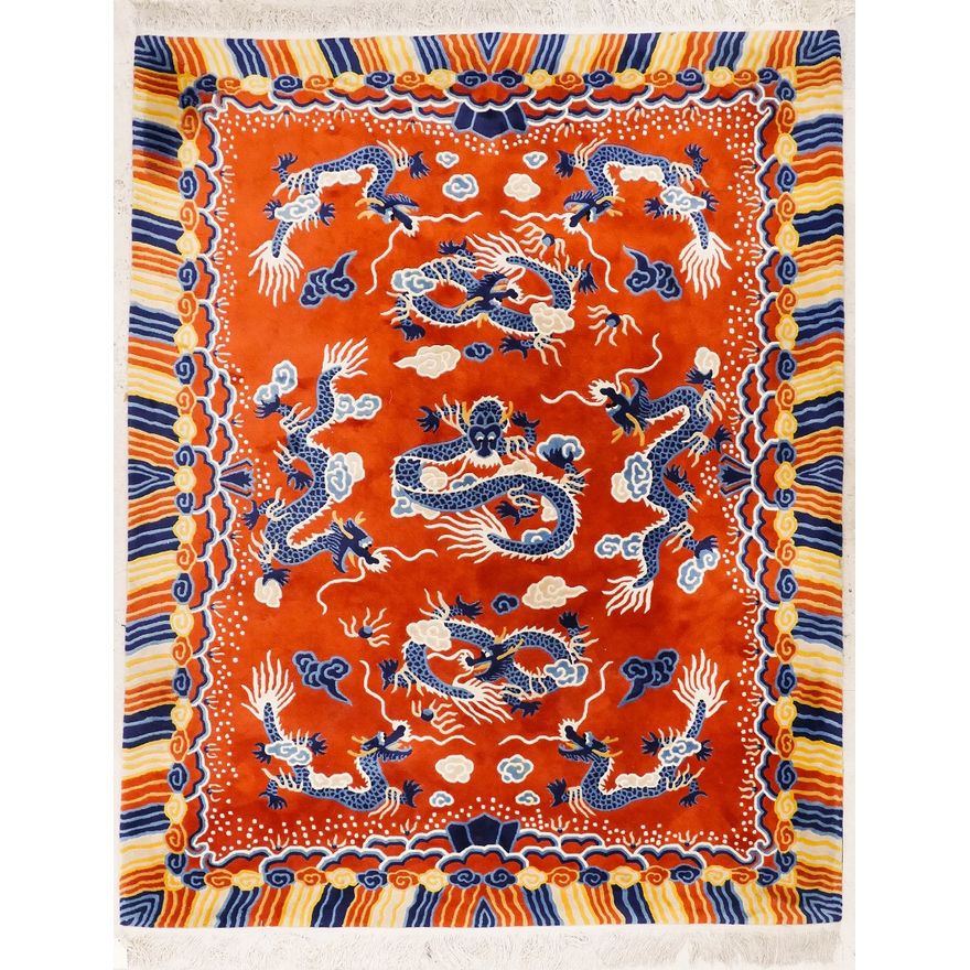 Chinese Imperial Palace Dragon Wool Rug 9'x12'