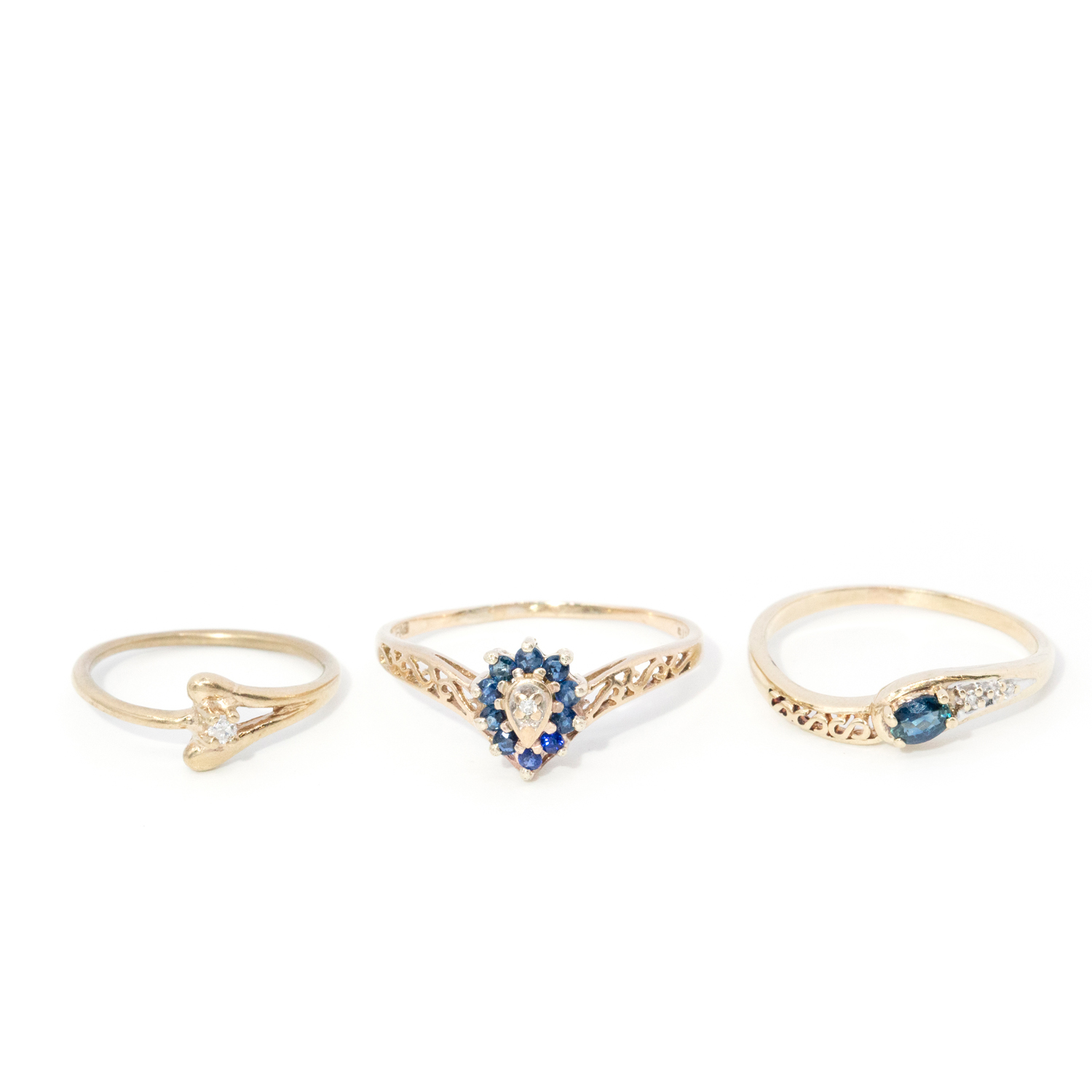 249 · Three 9ct Gold Rings
