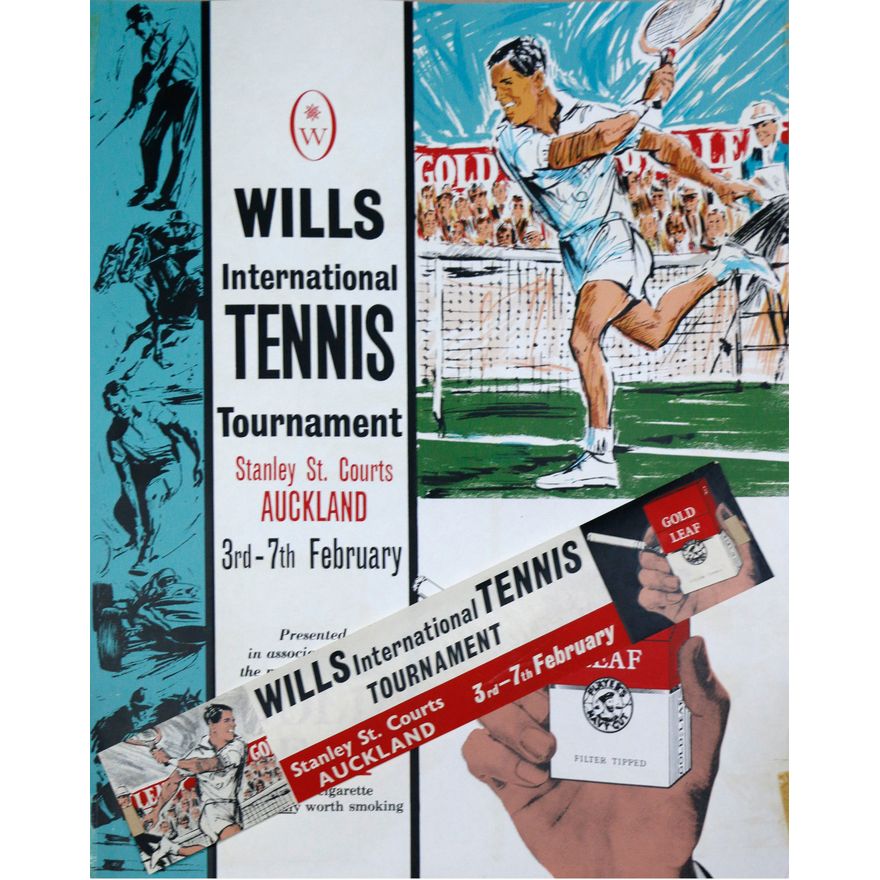 ADVERTISING POSTER  -  WILLS INTERNATIONAL TENNIS TOURNAMENT