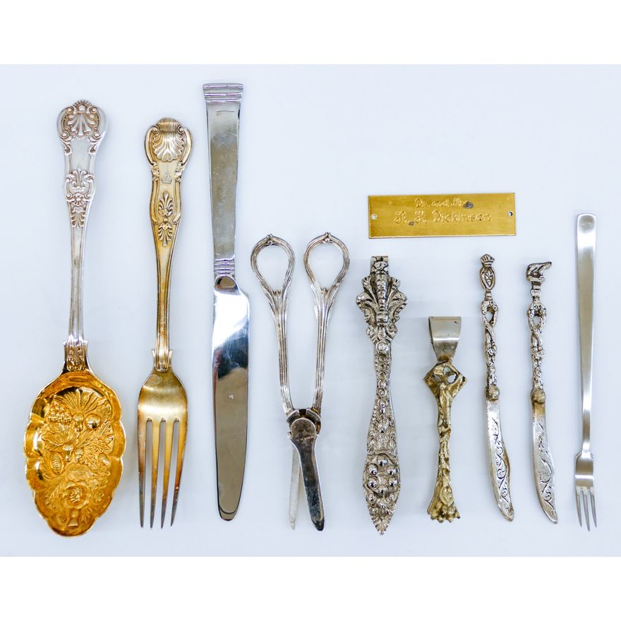 Box English Silverplate Berry Spoon etc.
