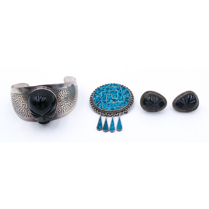 Box Mexican Sterling Cuff Bracelet etc.