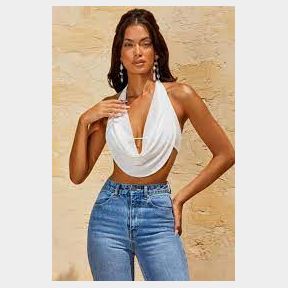 Polly halterneck top - snow white - M | TS 51499/19731 B0 (C)CB5