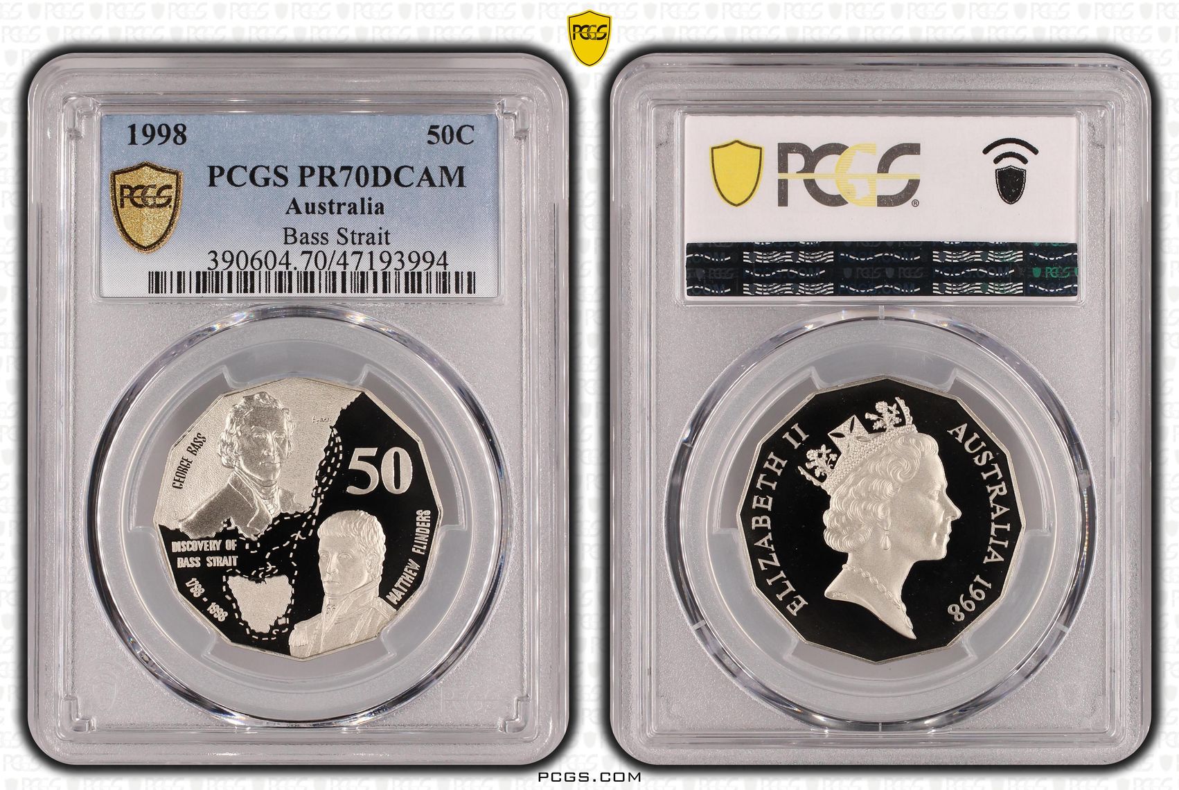 Elizabeth II, Bass Strait, Fifty Cent, 1998, PCGS PR70DCAM