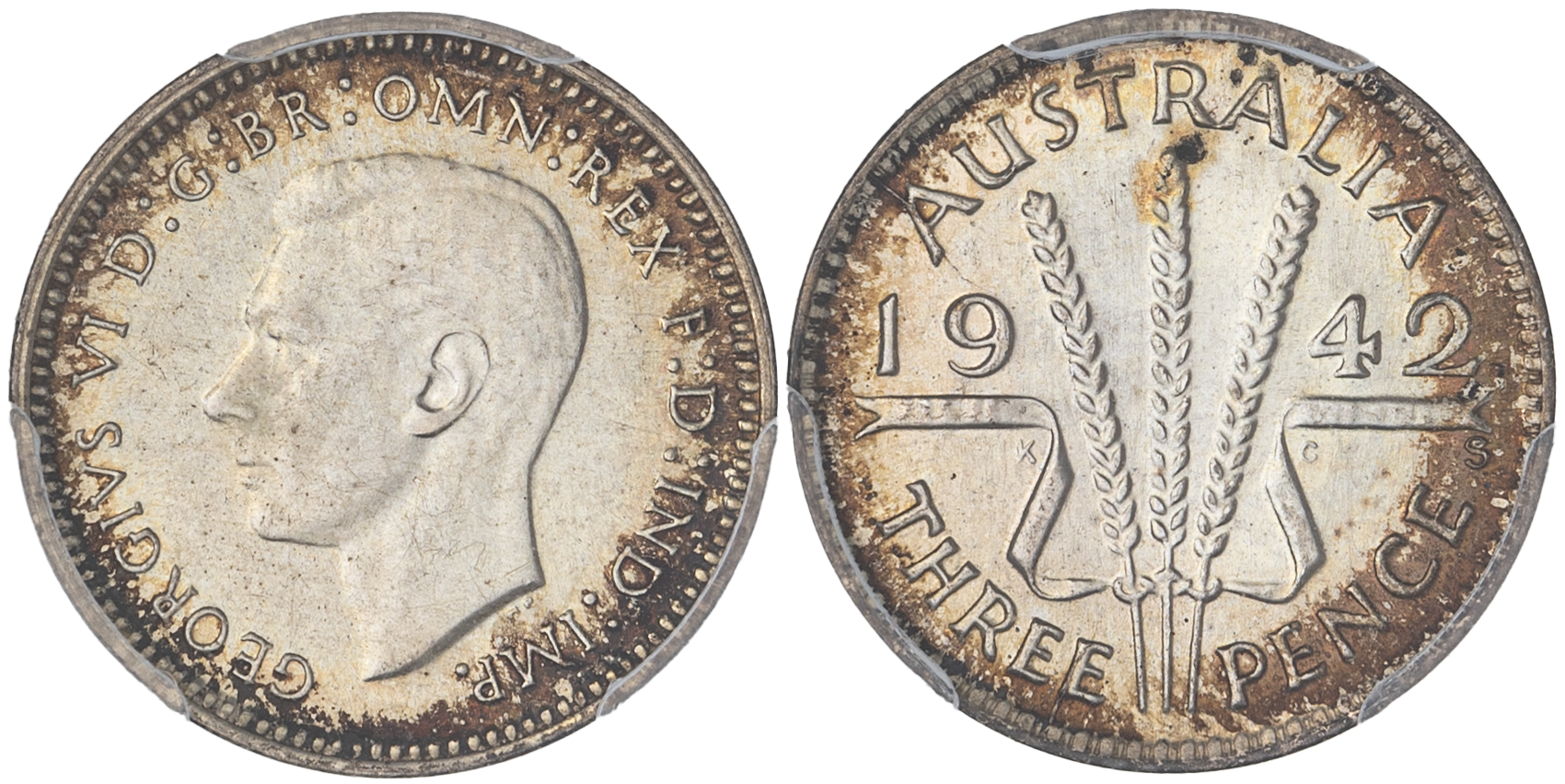 George VI, Threepence, 1942-S, PCGS MS66