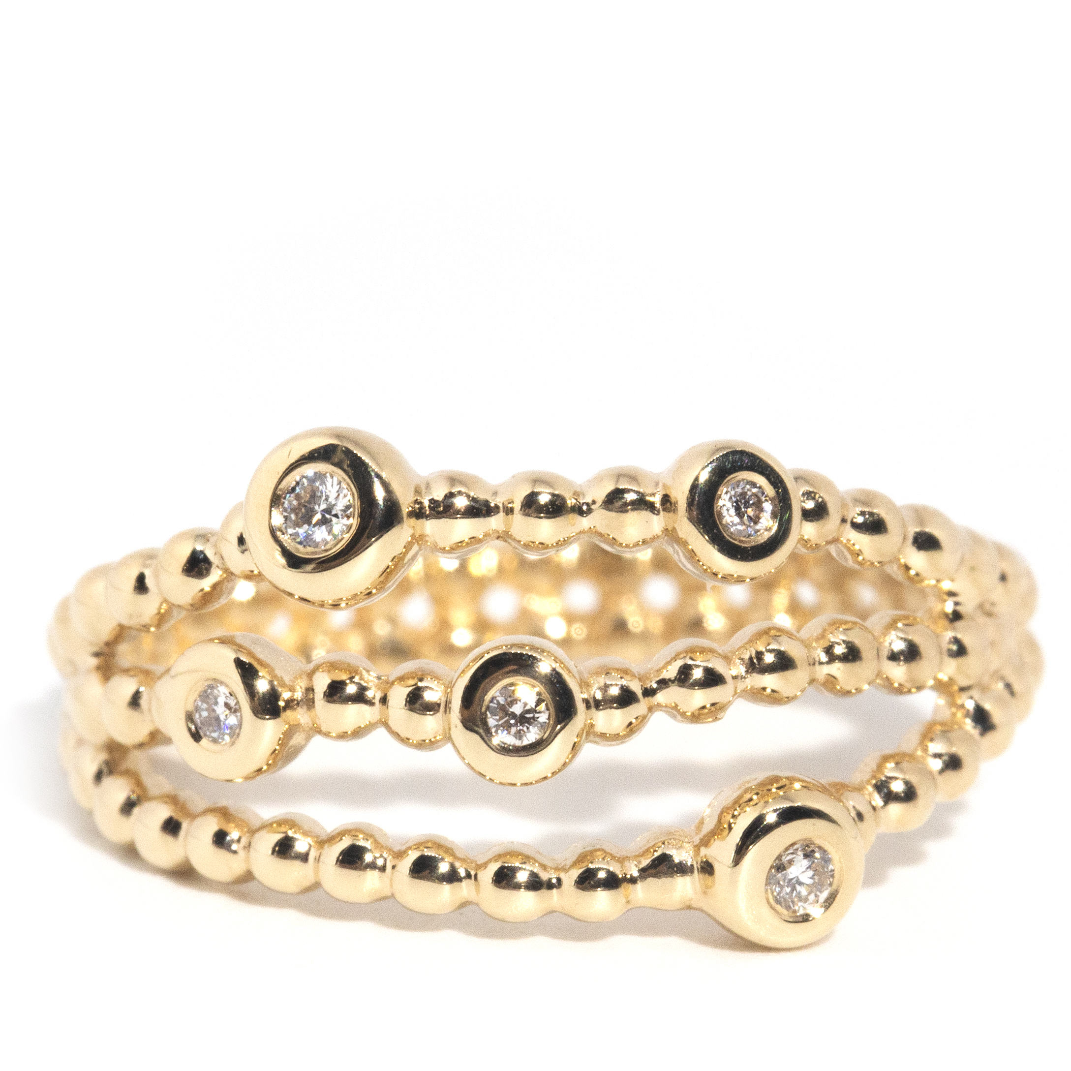2567 · 14 Carat Gold Diamond Split Ring