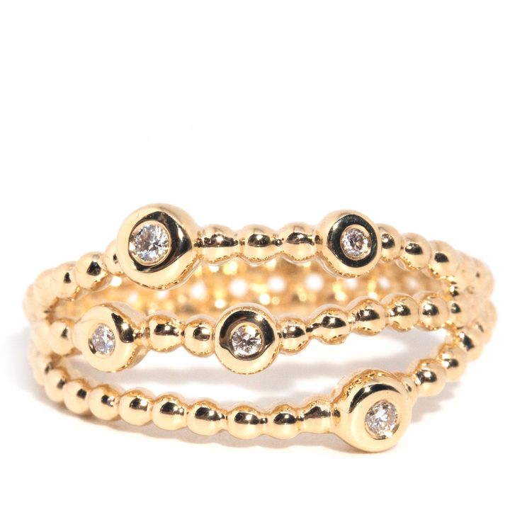14 Carat Gold Diamond Split Ring