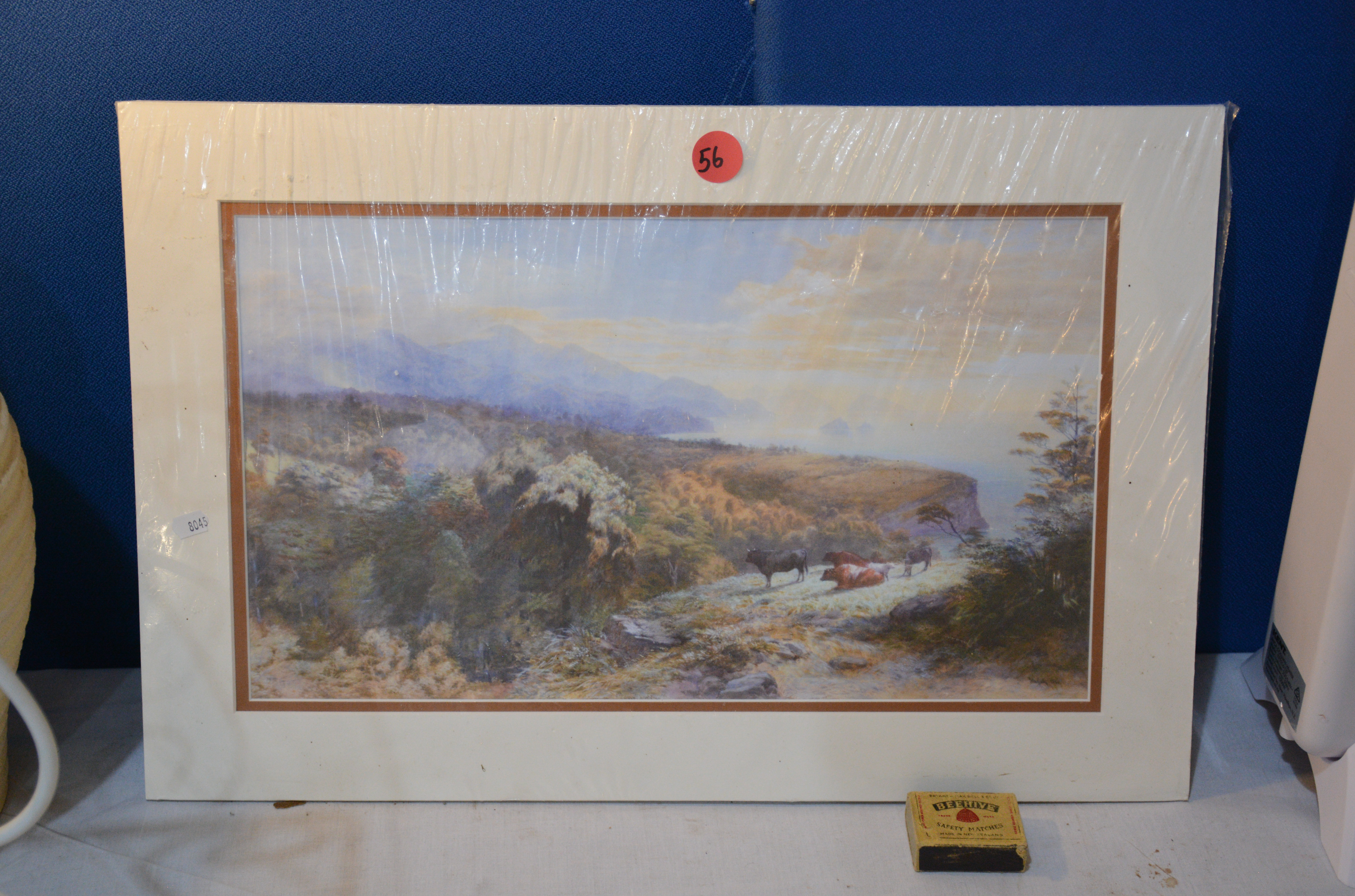 Cattle and Mountain Scene Print — NZ auction result