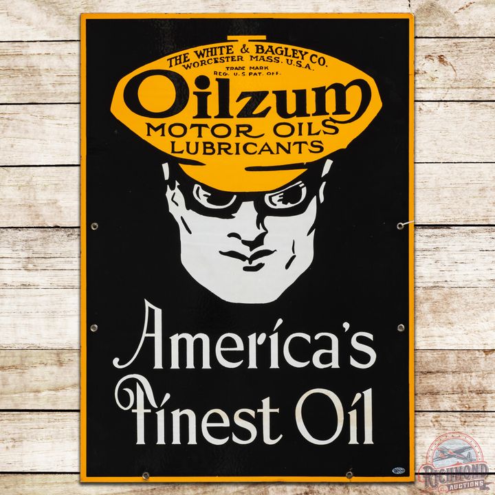 Oilzum Motor Oils Lubricants "America's Finest Oil" DSP Sign w/ Oswald - 9.25 & 8.75