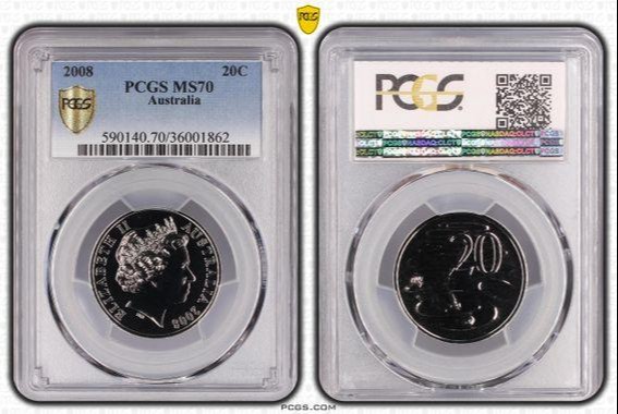 Twenty Cent, 2008, PCGS MS70