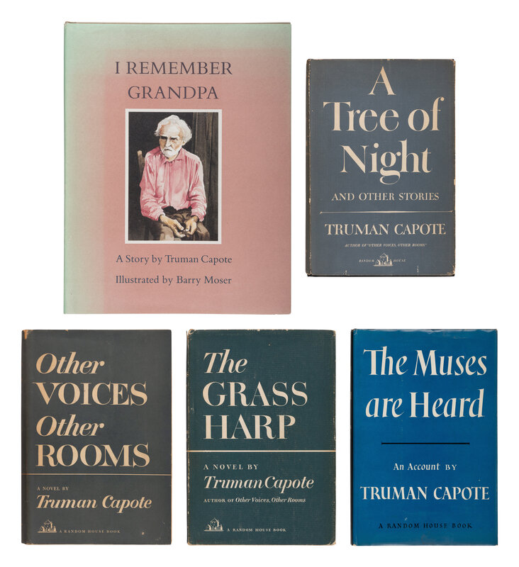 CAPOTE, Truman. A group of 5 FIRST EDITIONS, comprising: 