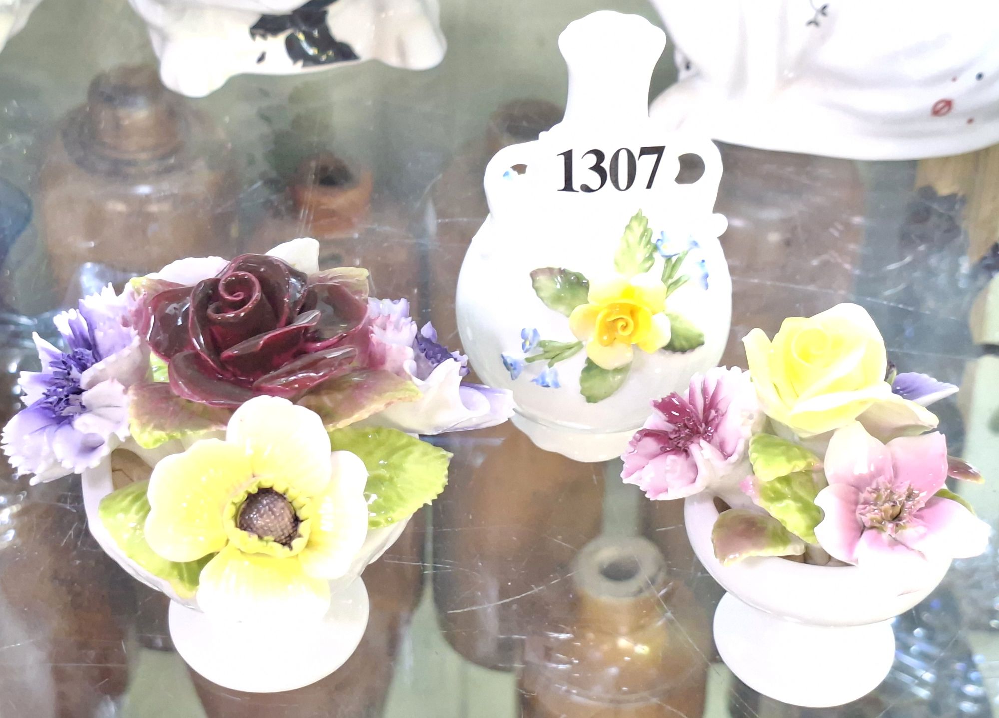 1307 · THREE COALPORT MINIATURE VASES