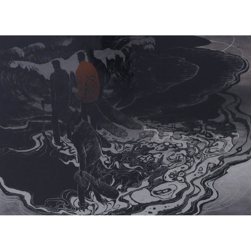 Elton Bennett (1910-1974, WA) 'The Grey Sea' Pencil Signed Serigraph Loose- 19x25''