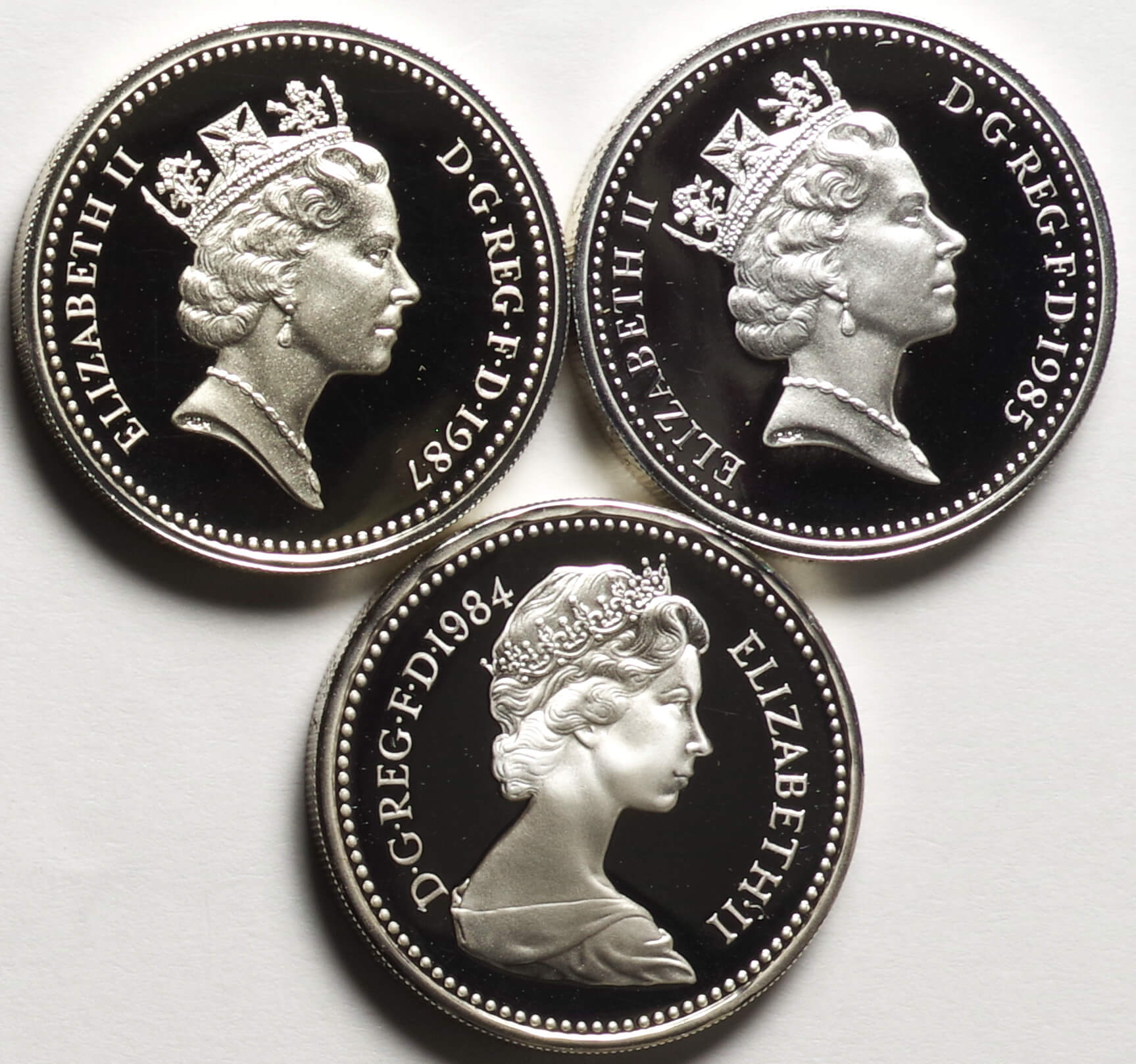 鑑定品 希少 英国 1 ポンド 1987 プルーフ ピードフォルト オークツリー 英国-GB 1ポンドプルーフ銀貨6年号揃 | Taisei Auction