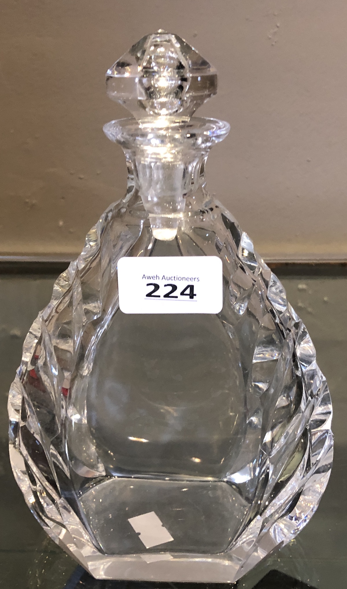 価格改定値下げ！CRYSTAL DECANTER VTG Crystal Whisky Decanter No Stopper Great Condition #752
