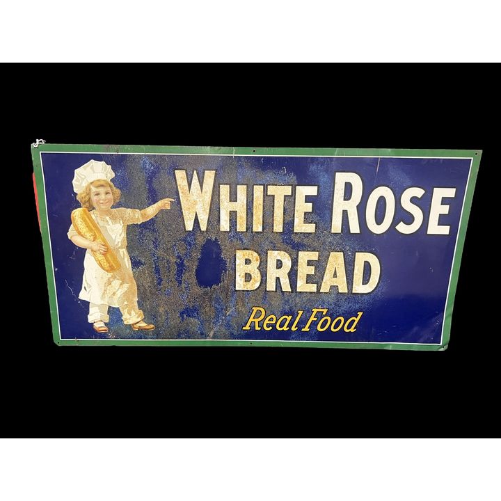 White Rose Bread Tin Metal Sign
