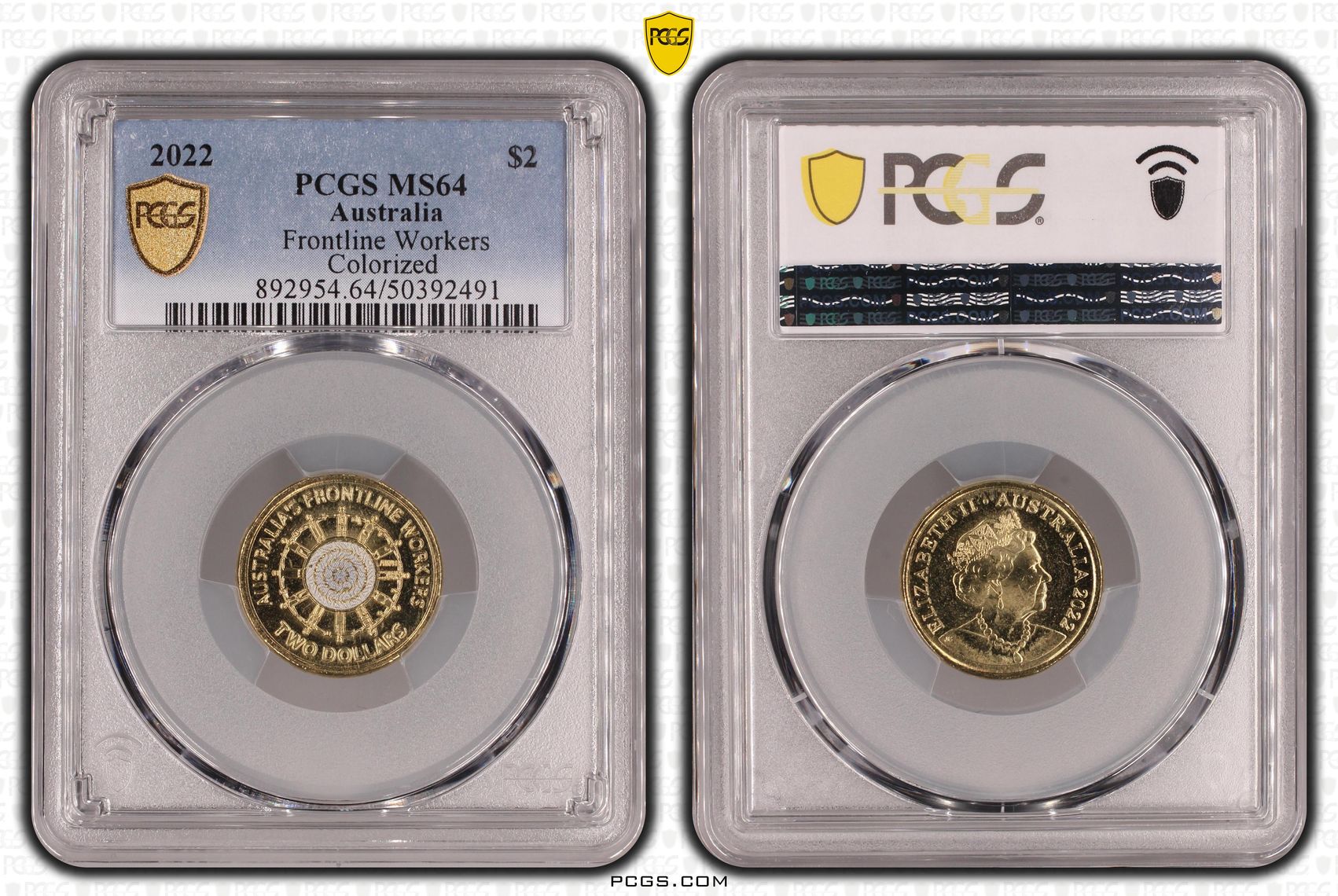 Frontline Workers Colorized , Two Dollar, 2022, PCGS MS64
