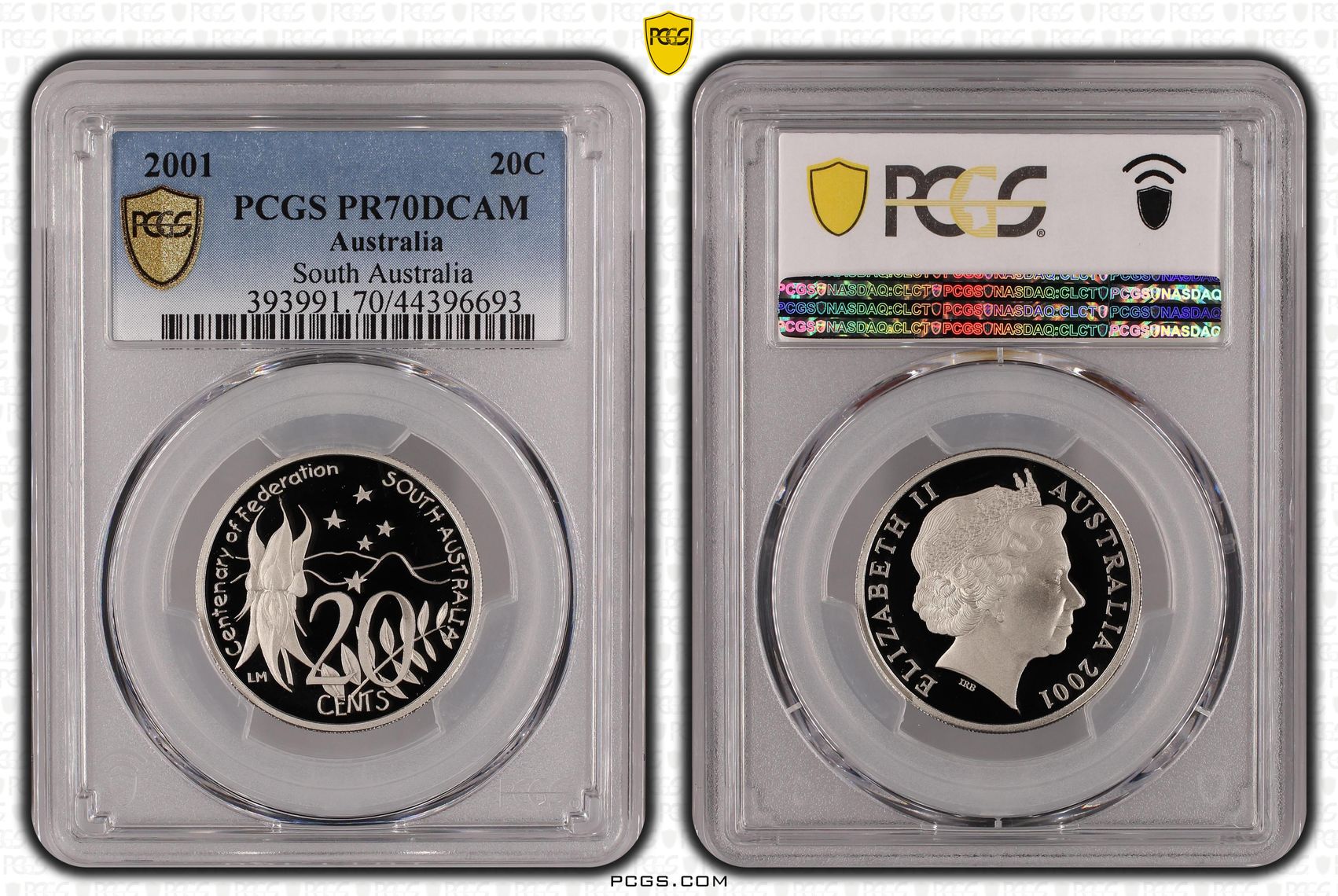 2001 Australian Twenty Cent, 20c Proof South Australia PCGS - PR70DCAM POP 42/0 -693