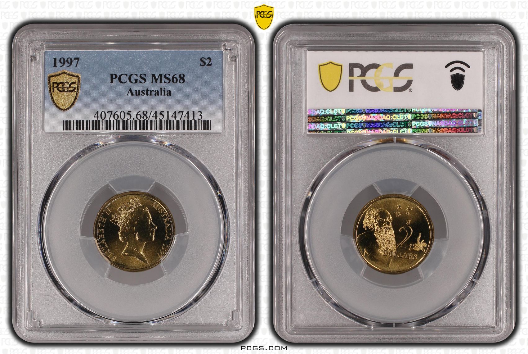 1997 Australia Two Dollar, $2 PCGS - MS68 POP 9/0 -413