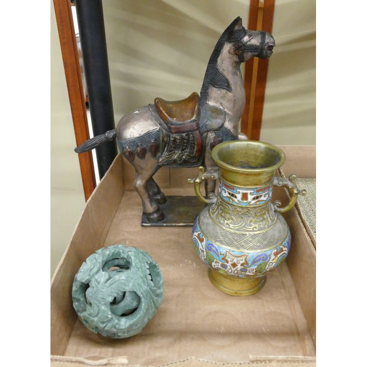 Box Asian Champleve Vase Etc