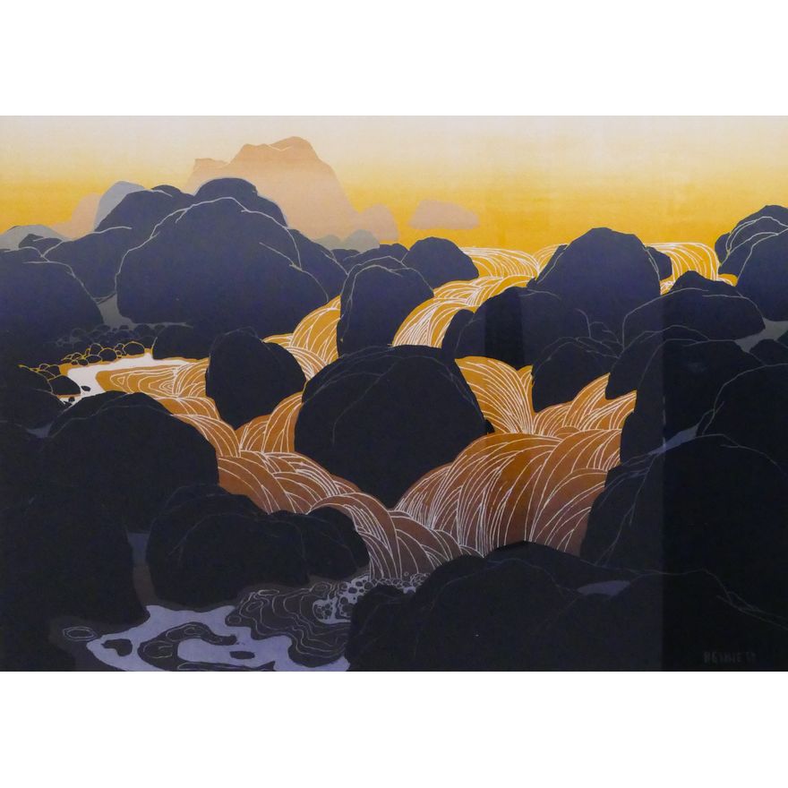 Elton Bennett (1910-1974, WA) 'Bright Water' Plate Signed Serigraph Framed- 24x30''