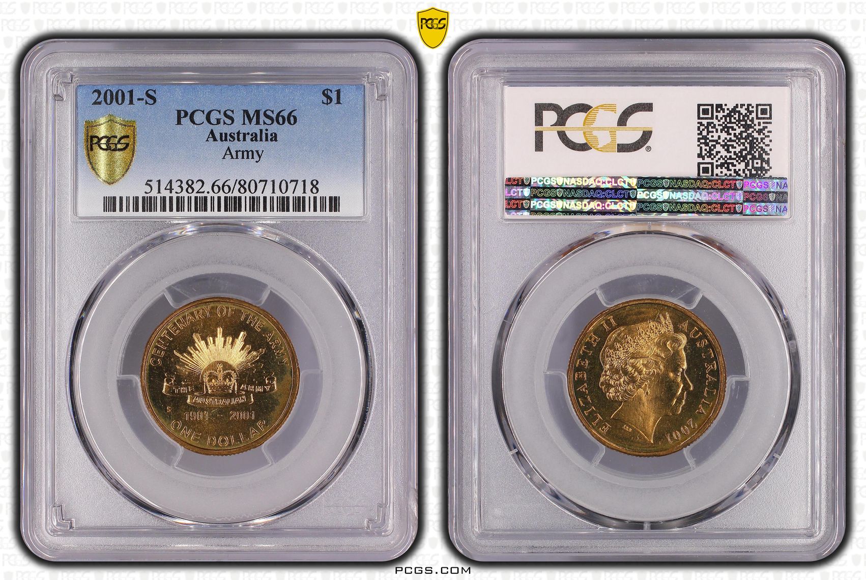 2001-S Australia One Dollar, $1 Army PCGS - MS66 -718