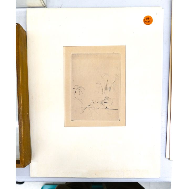 Berthe Morisot ''Ducks and Water Plants'' Etching Matted 14''x11''
