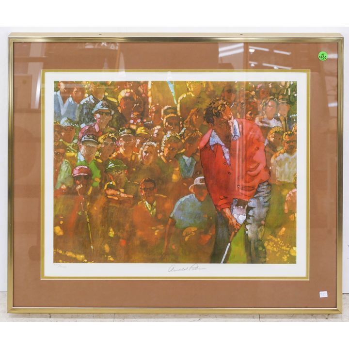 Arnold Palmer Signed Golf Lithograph Framed- 23x27.5''