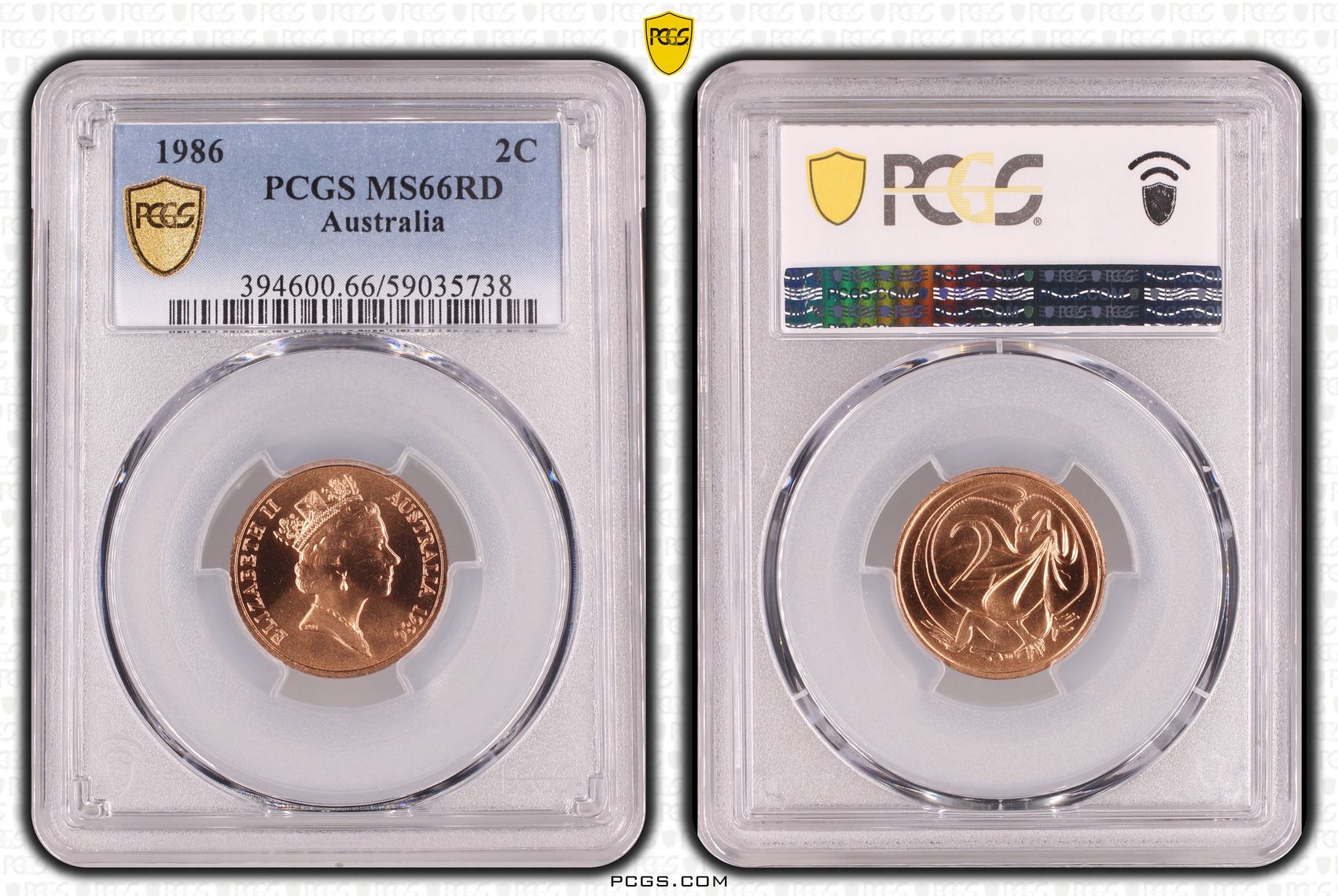 Two Cent, 1986, PCGS MS66RD