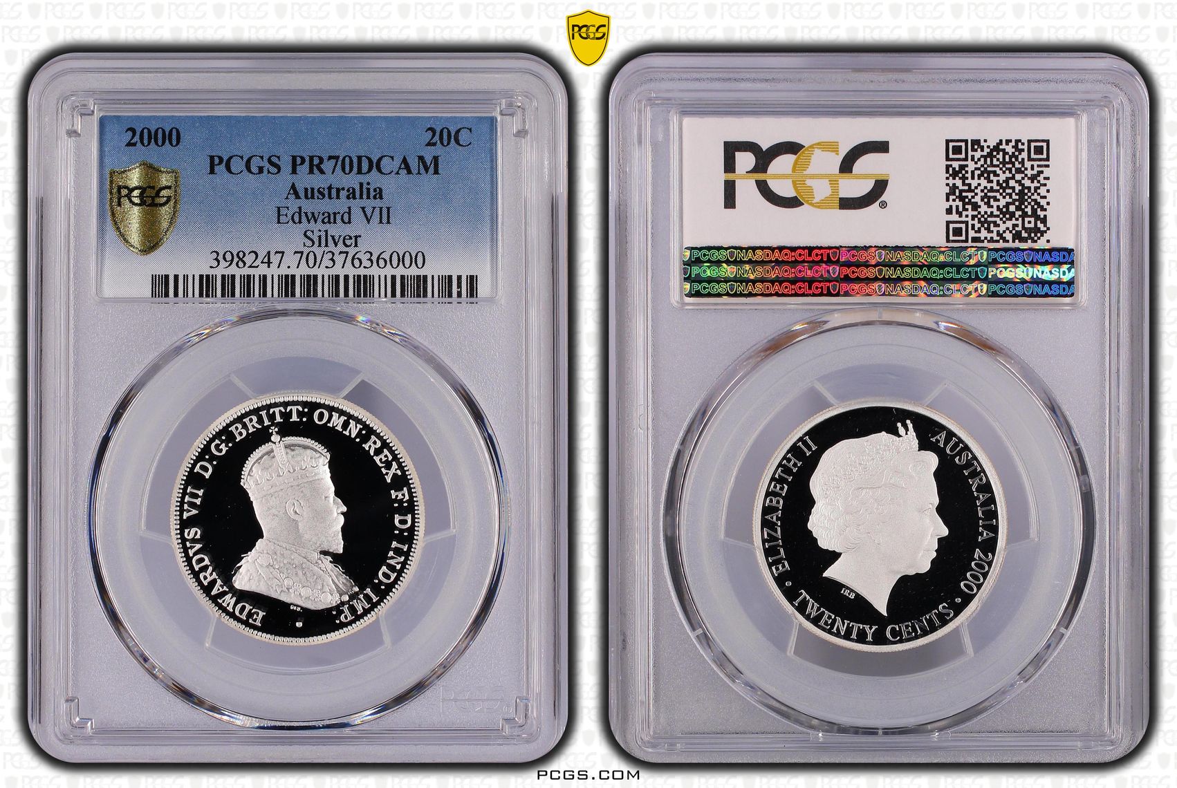 208 · 2000 Australia Twenty Cent, 20c Edward VII Silver PCGS - PR70DCAM POP 32/0 -000