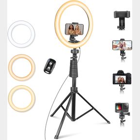 EICAUS 12" RING LIGHT WITH TRIPOD STAND AND PHONE HOLDER,SELFIE LED LIGHTING WITH 62" PHONE AND STAND,CIRCLE RINGLIGHT FOR PHOTOGR