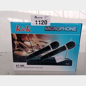 K K AT-306 KARAOKE DUAL WIRELESS HANDHELD MICROPHONE SYSTEM - QUALITY IS OUR MEASUREMENT OF SUCCESS