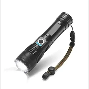 LED Flashlight 90000 lumen Most Powerful Rechargeable Torch Black |