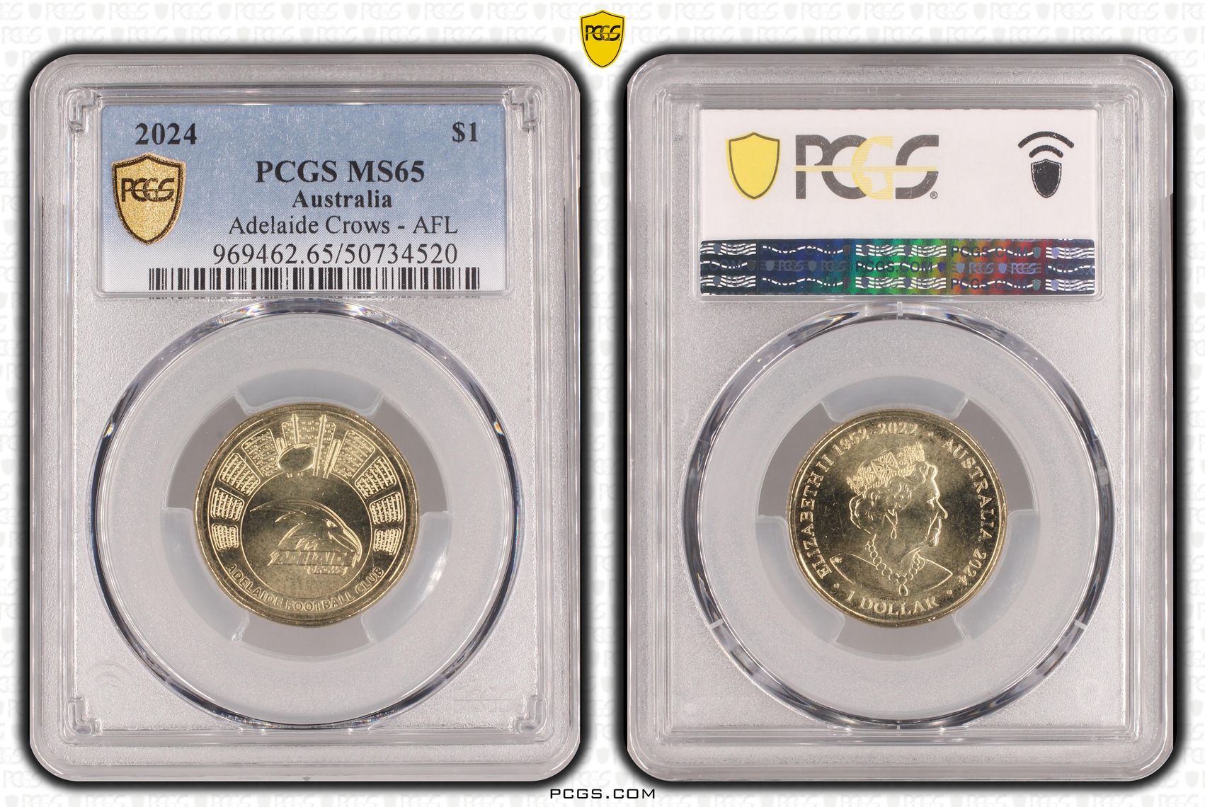 Adelaide Crows - AFL , One Dollar, 2024, PCGS MS65