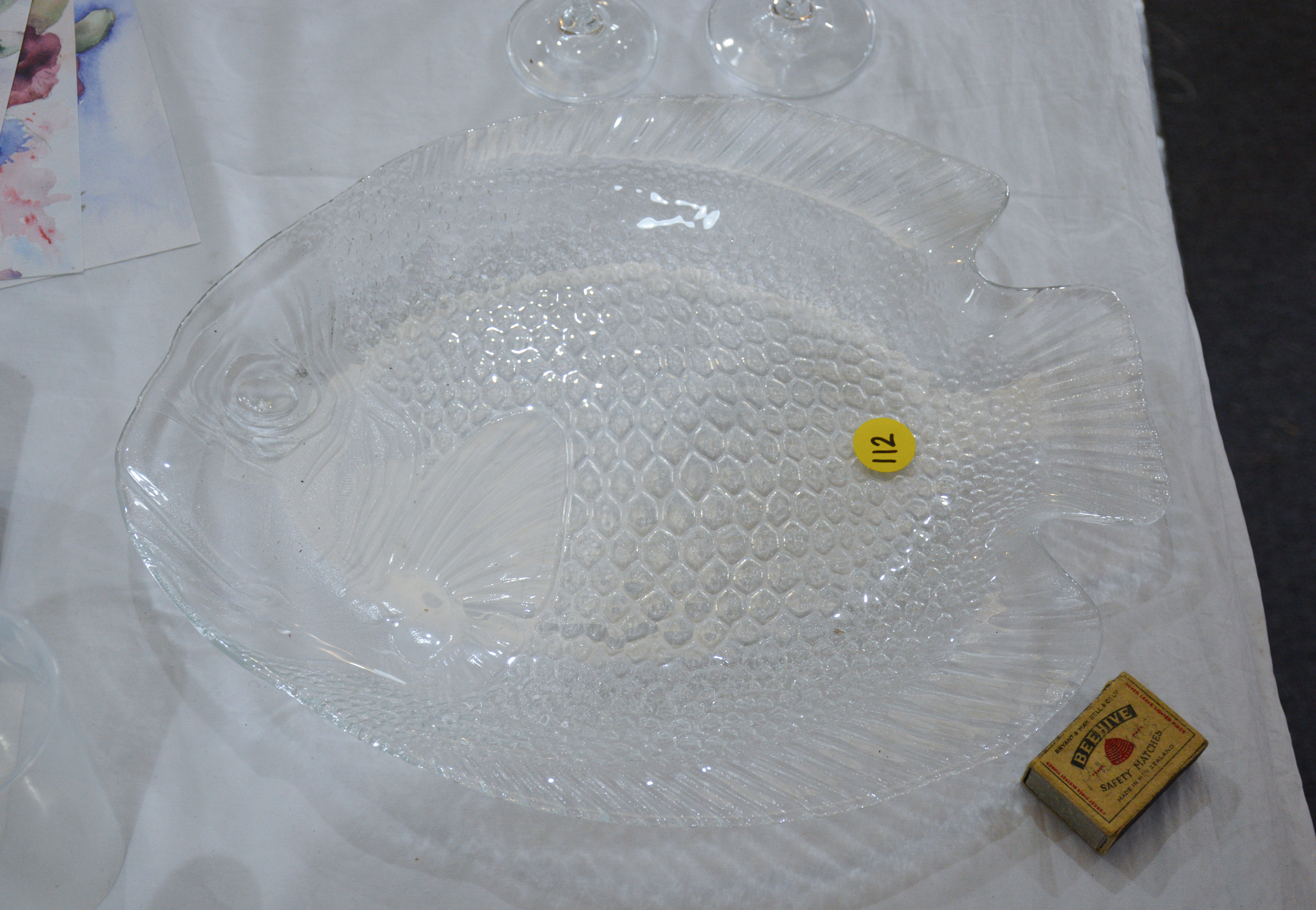 Large Glass Fish Platter — sold at auction in New Zealand for $5