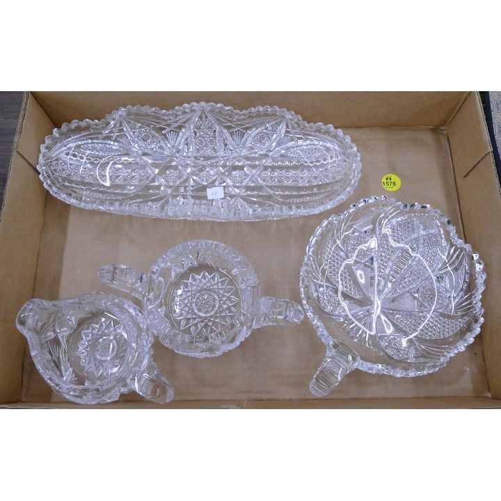 Box Cut Glass Small Trays Etc