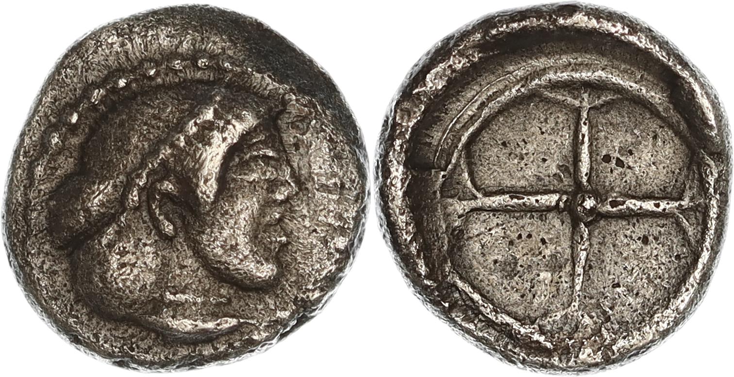 Sicily, Syracuse, Deinomenid Tyranny, Silver Obol, 478-470 BC, VF
