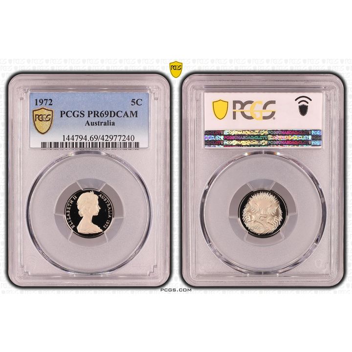 Elizabeth II, Five Cent, PR69DCAM , 1972