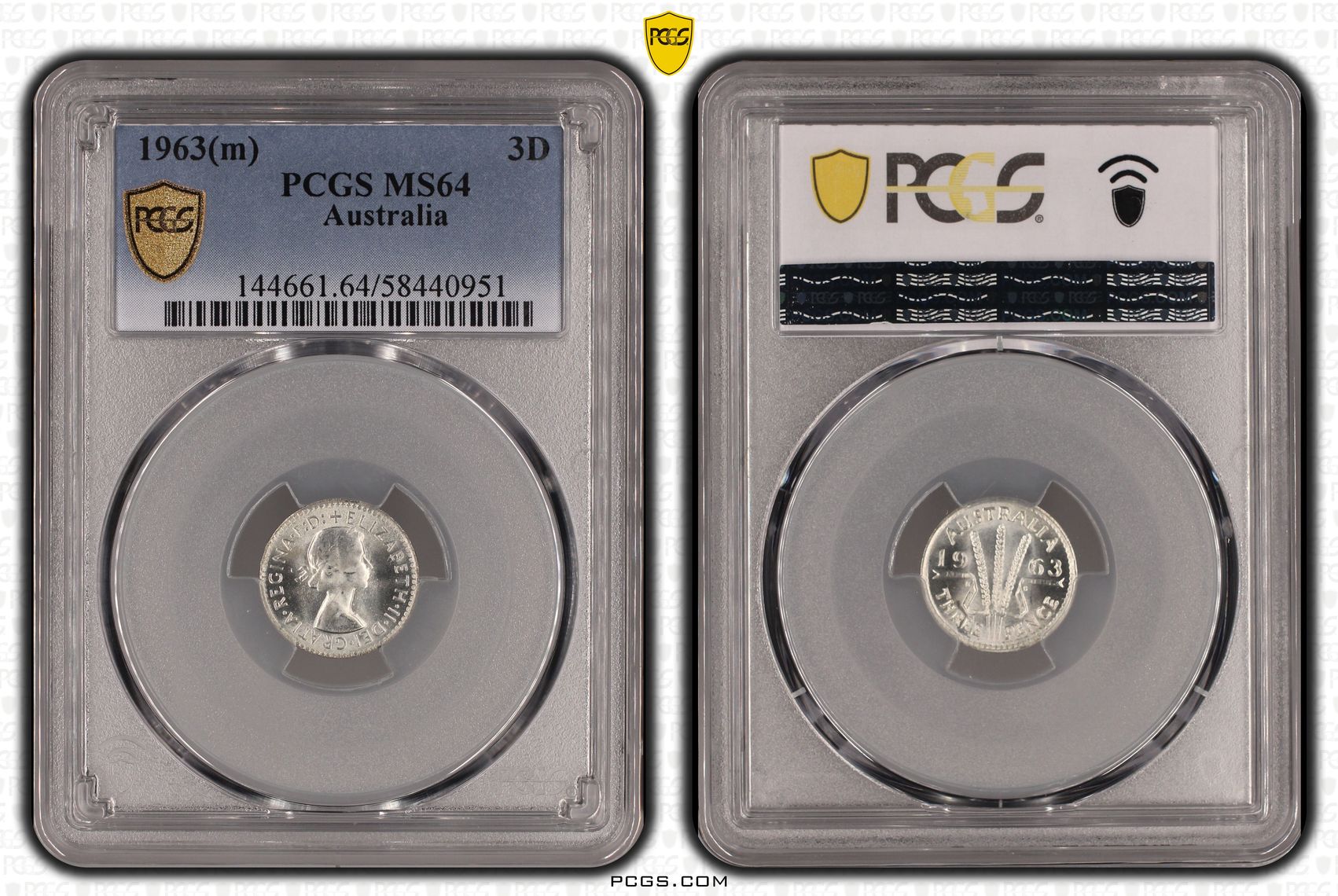 Threepence, 1963(m), PCGS MS64