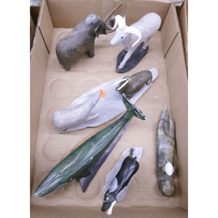 Box Glenn Tingook Soapstone Animal Carvings