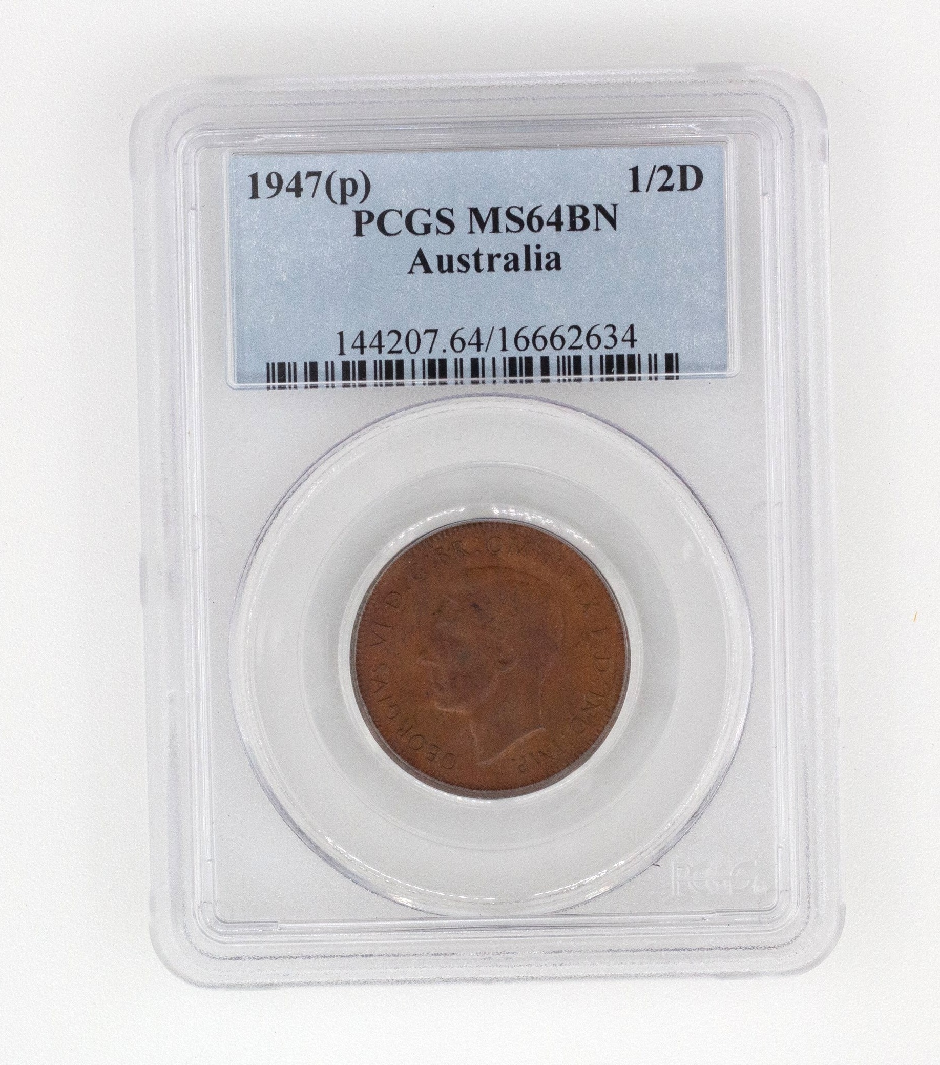 George VI, Halfpenny, MS64BN , 1947-P