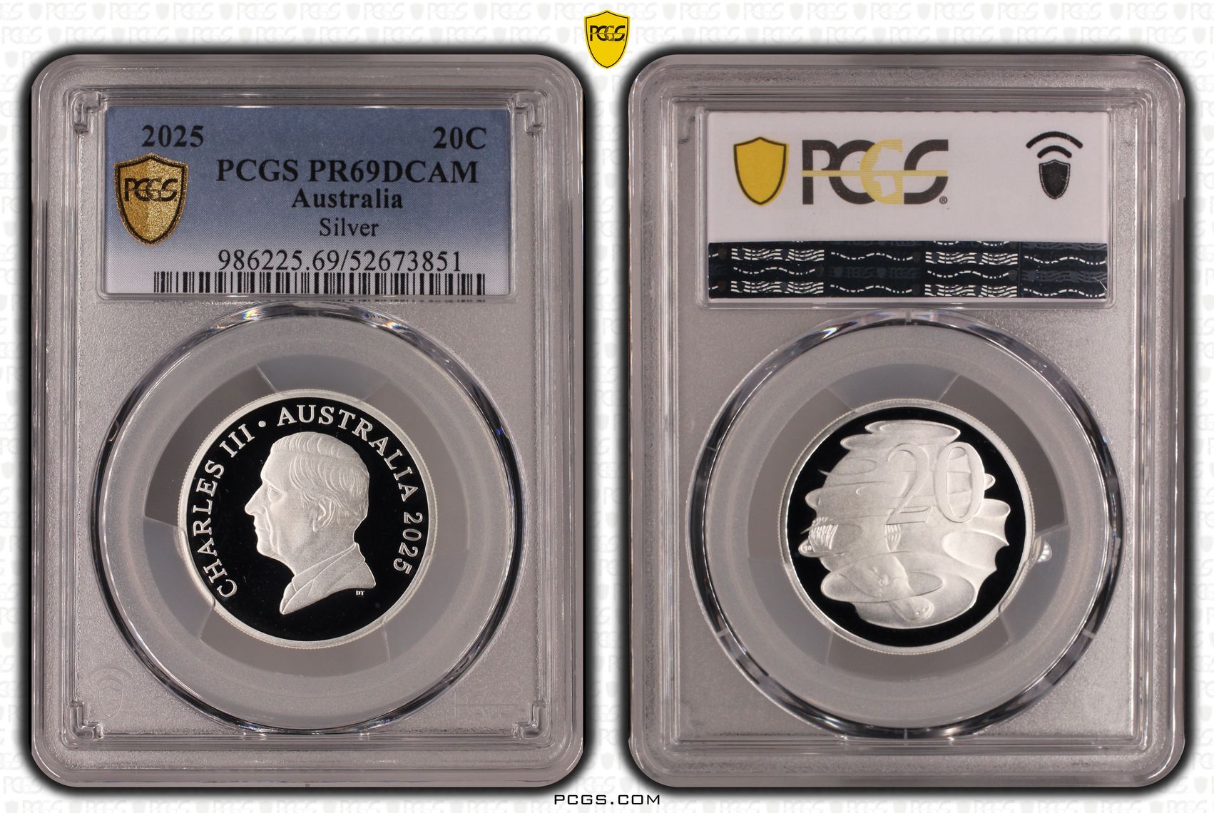 Silver, Twenty Cent, 2025, PCGS PR69DCAM