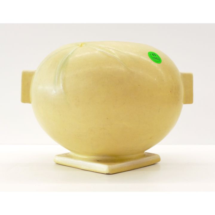 Roseville Dawn Yellow Pottery Handled Bowl 6.5''x9''