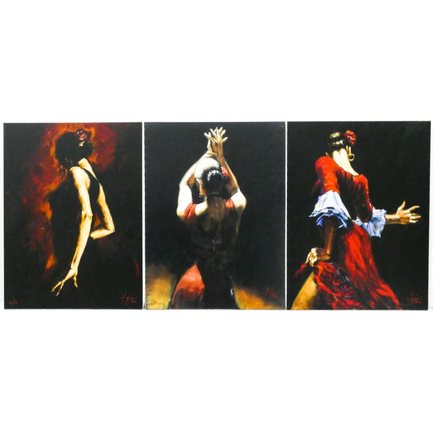 3pc Fabian Perez ''Flamenco Dancer'' Giclees